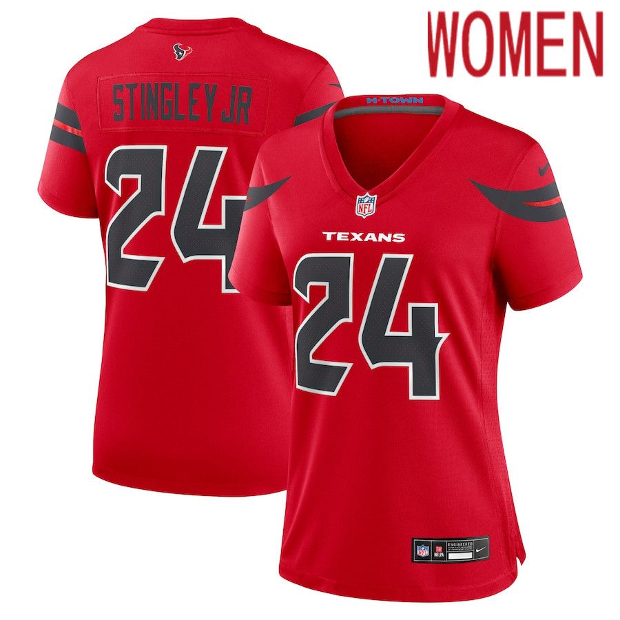 Women Houston Texans 24 Derek Stingley Jr. Nike Red Alternate Game NFL Jersey
